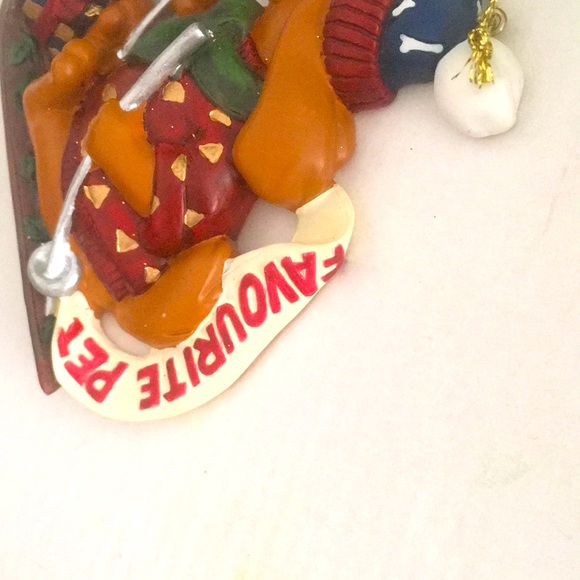Favorite Pet Sleigh Dog Christmas Ornament Polystone Resin - Picture 4 of 11